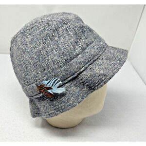 Vtg Hats of Ireland Bucket Hat Donegal Wool Tweed Size 7 1/8 Ireland Gray